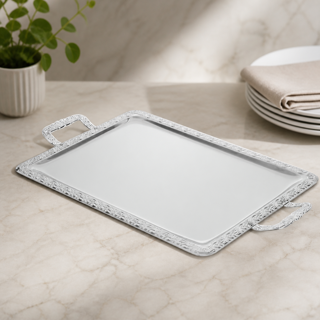 Stainless Steel Rectangular Serving Tray 360x600mm Commercial