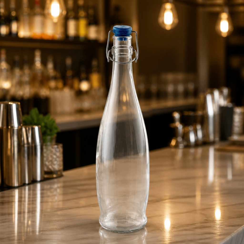 Commercial Glass Water Bottles 1Ltr - 6 Pack