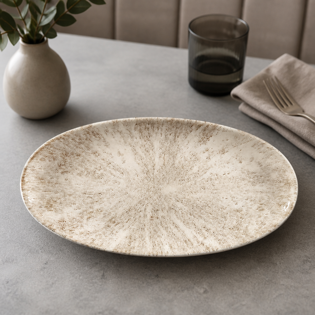 Commercial Chefs Plates Agate Grey 347 x 173mm 6 Pack