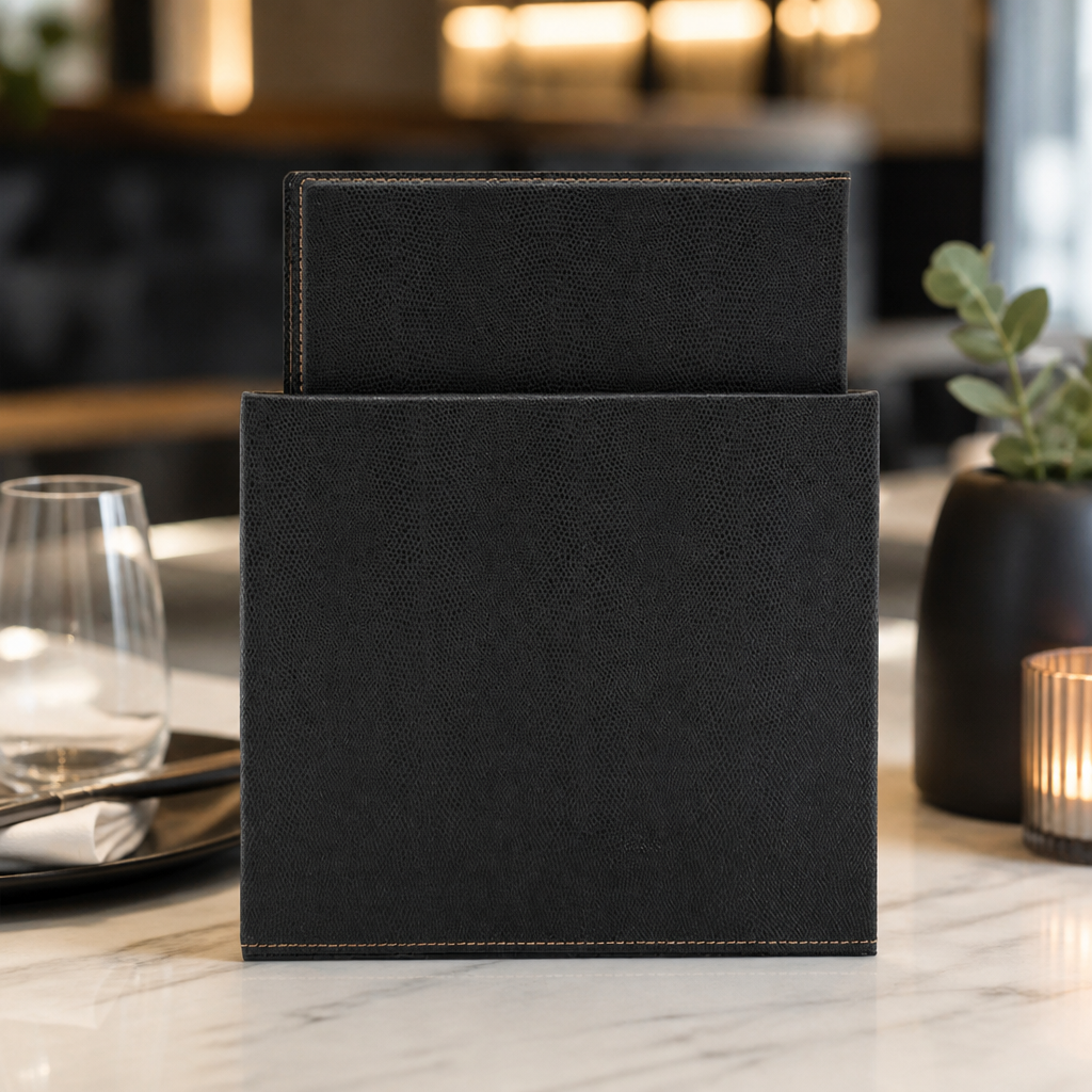 Commercial Menu Covers with Storage Box Black 20 Pack