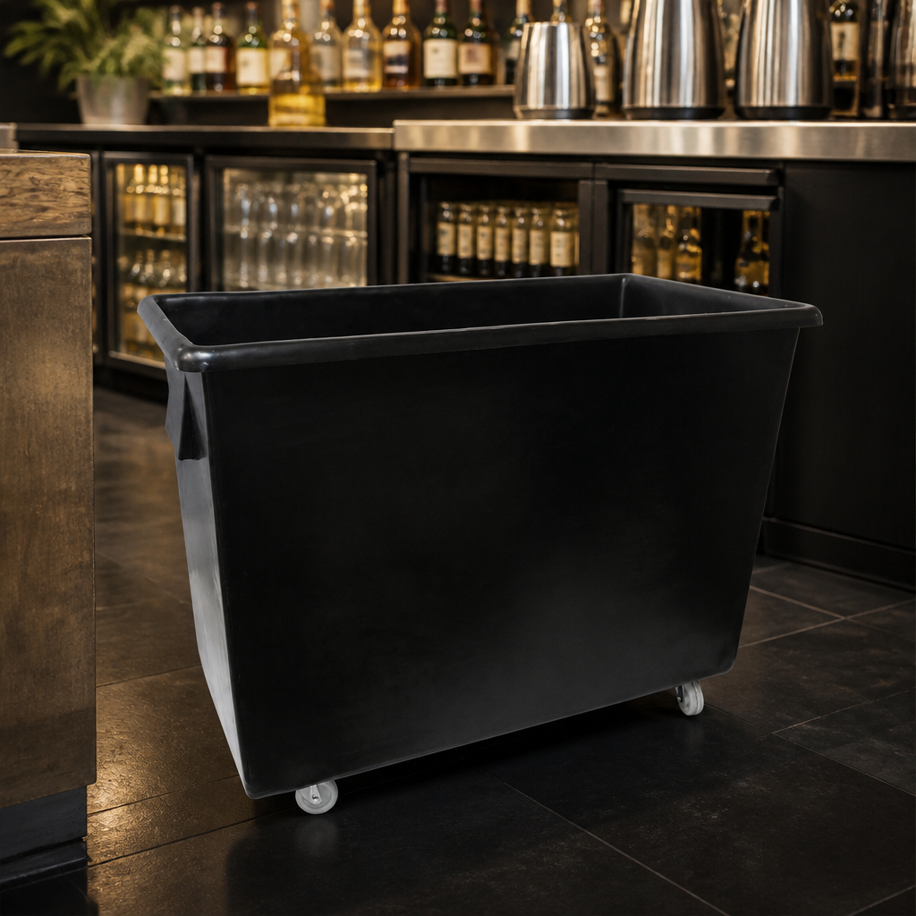 Commercial Bottle Skip 160Ltr Durable Polyethylene Trolley