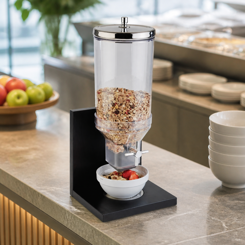 Commercial Cereal Dispenser 4.5L Capacity Clear Canister