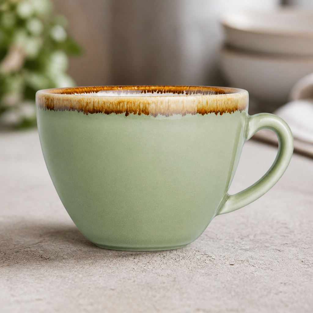 Commercial Cappuccino Cups 230ml Porcelain Moss 6 Pack