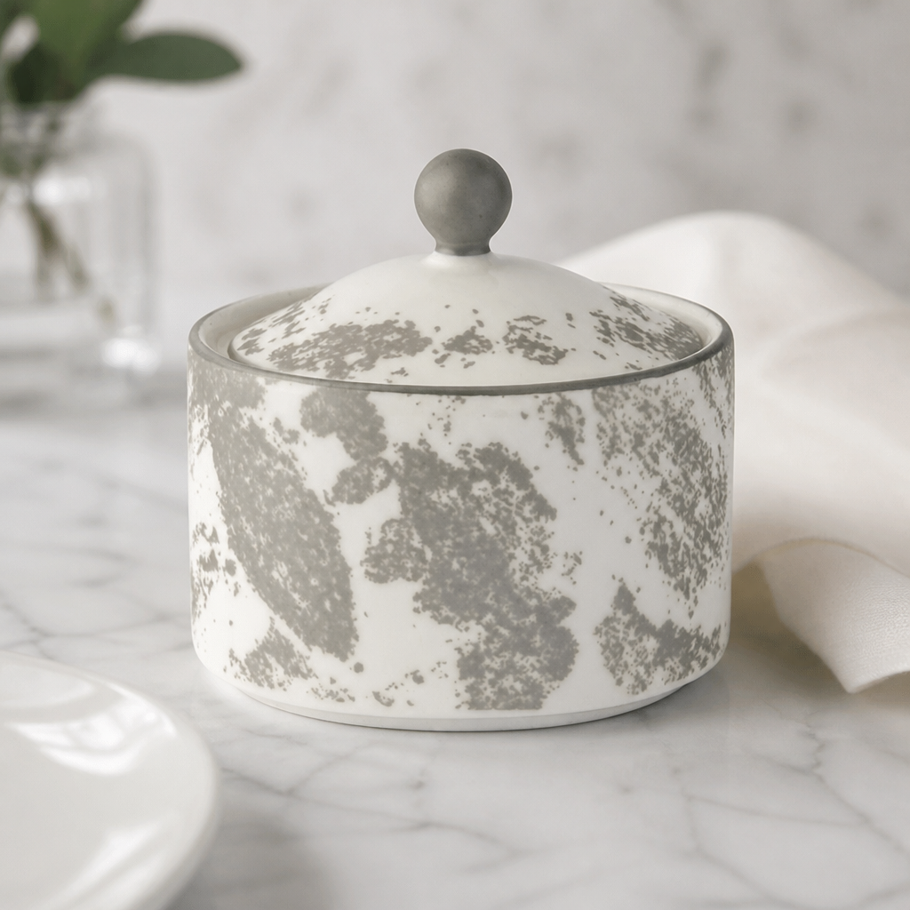 Commercial Crushed Velvet Sugar Bowl Set for Catering Events