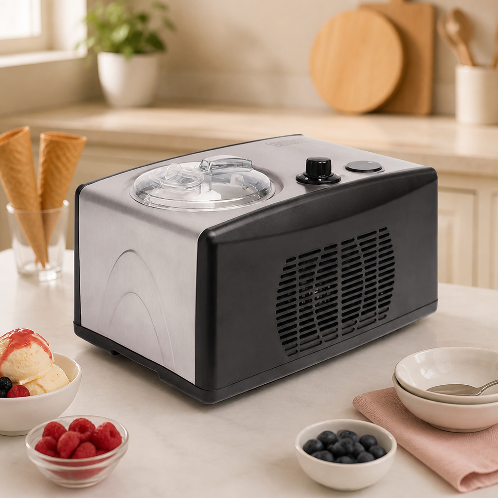 Commercial Ice Cream Maker 1.5L with Built-In Condenser