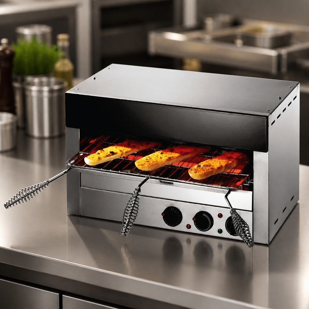 Commercial Infrared Salamander Grill for 2 Pizzas or 8 Toasts
