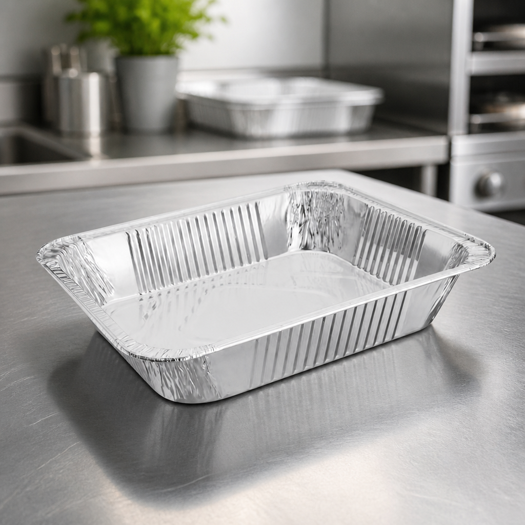 Commercial 1/2 GN Recyclable Foil Containers 3500ml 5 Pack