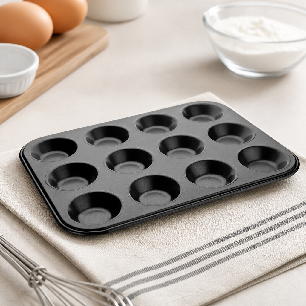 Commercial Non-Stick Mini Muffin Tray 12 Cup Carbon Steel