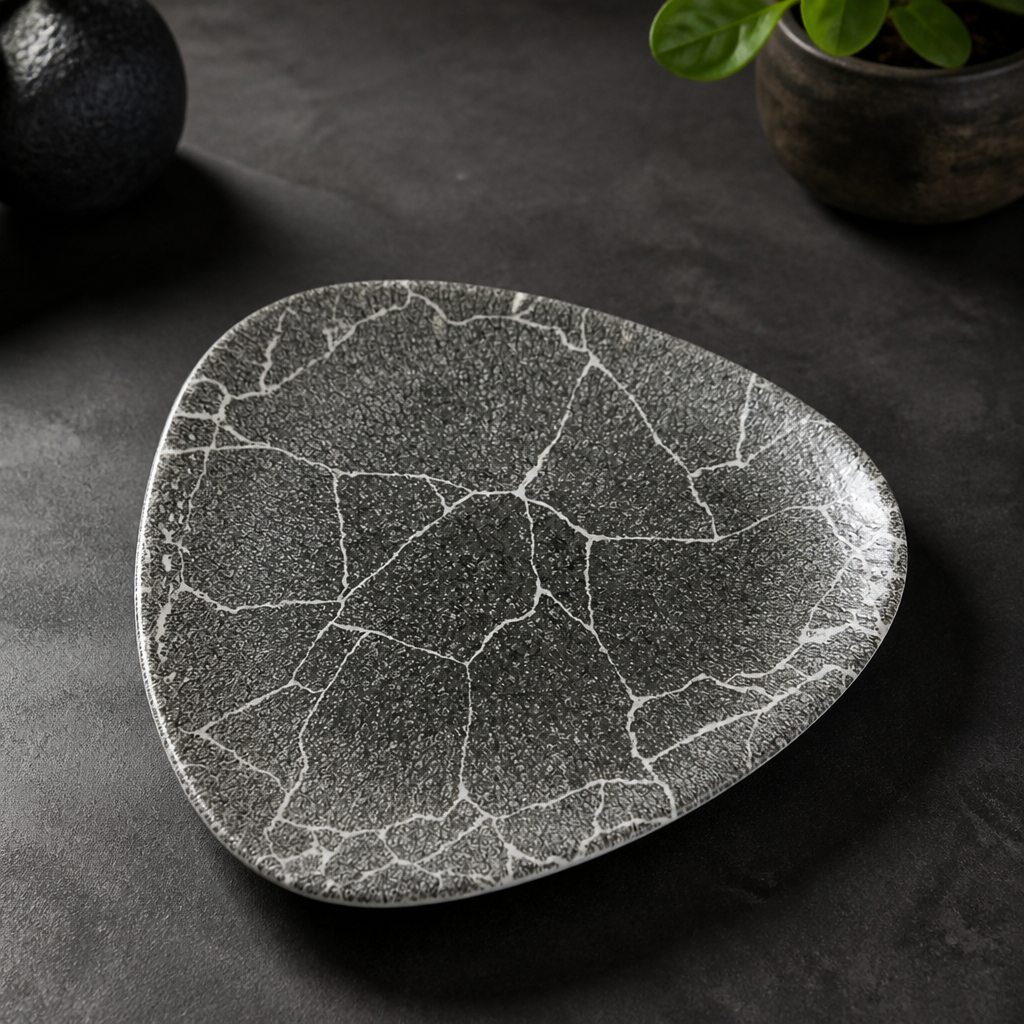 Commercial Kintsugi Triangle Plates 229mm - 12 Pack