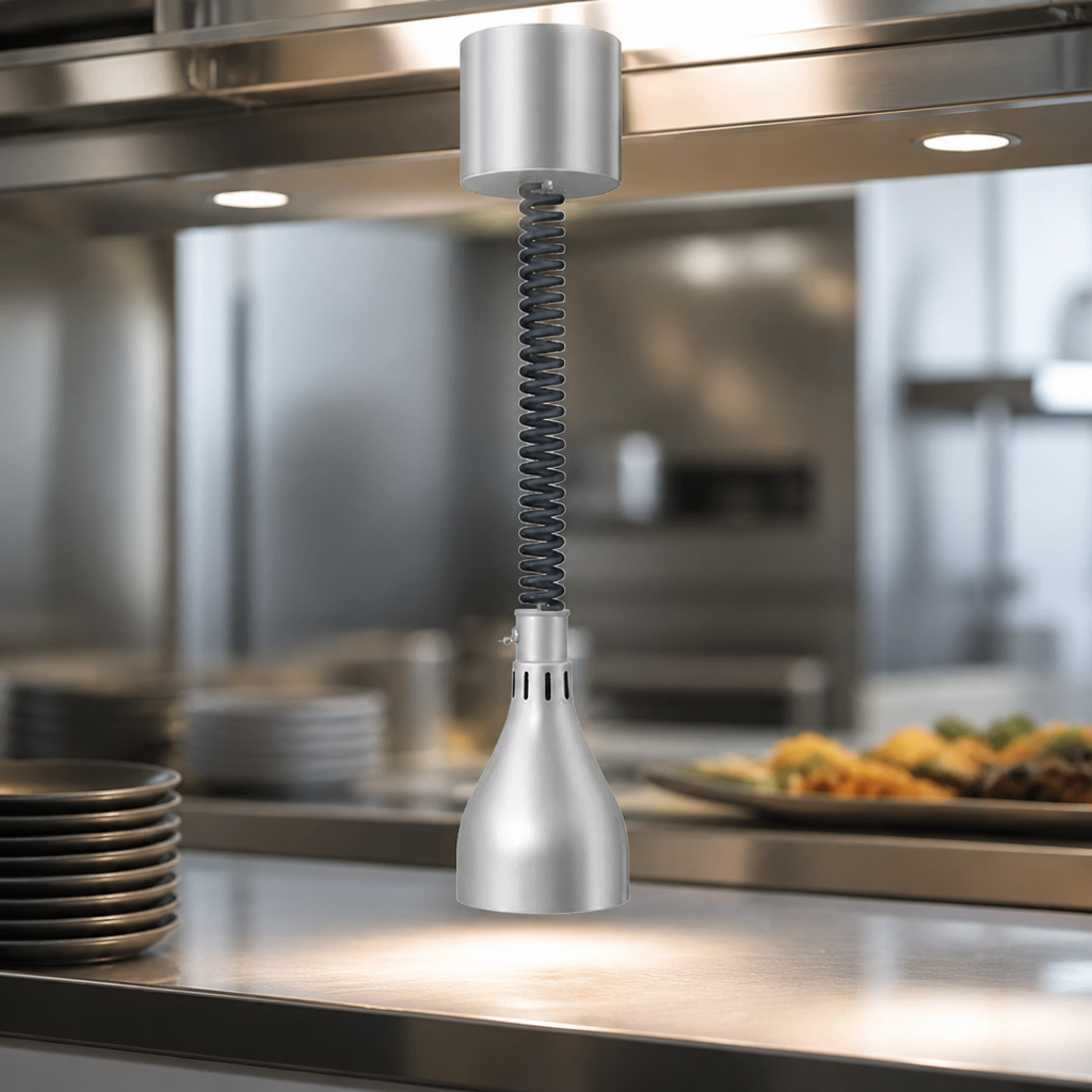 Commercial Heat Lamp Gloss Grey Small Dome 216mm Height