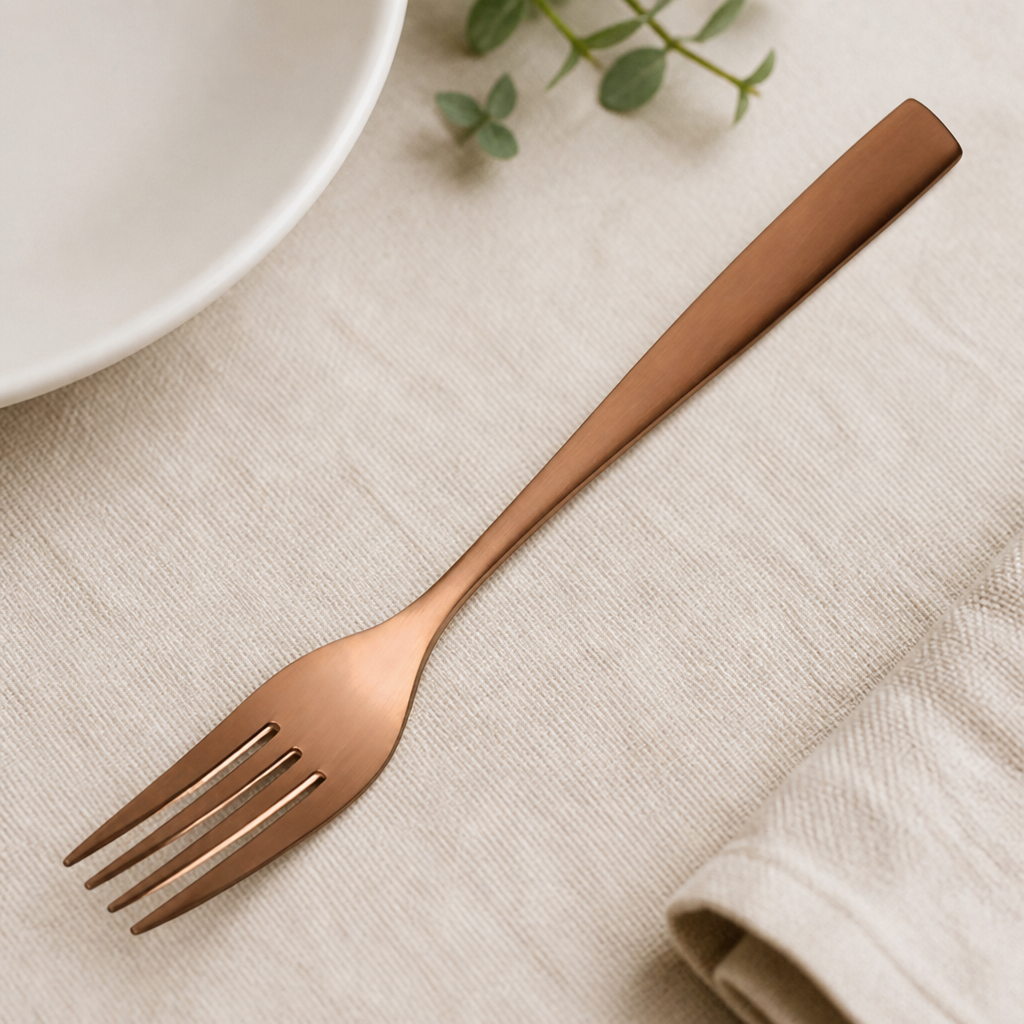 Commercial Copper Dessert Forks Set of 12 for Dining Presentation