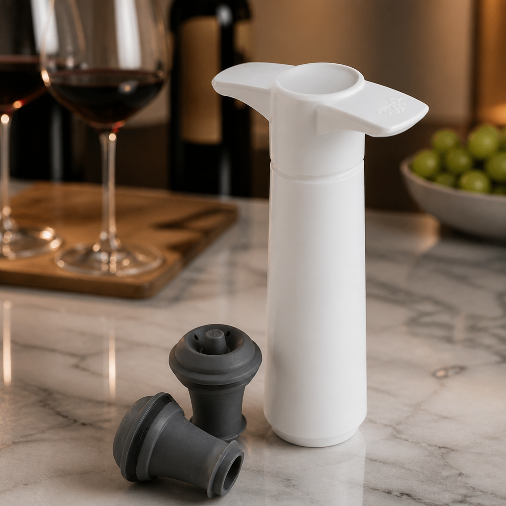 Wine Pump Vacuum Sealer with 2 Bottle Stoppers for Freshness