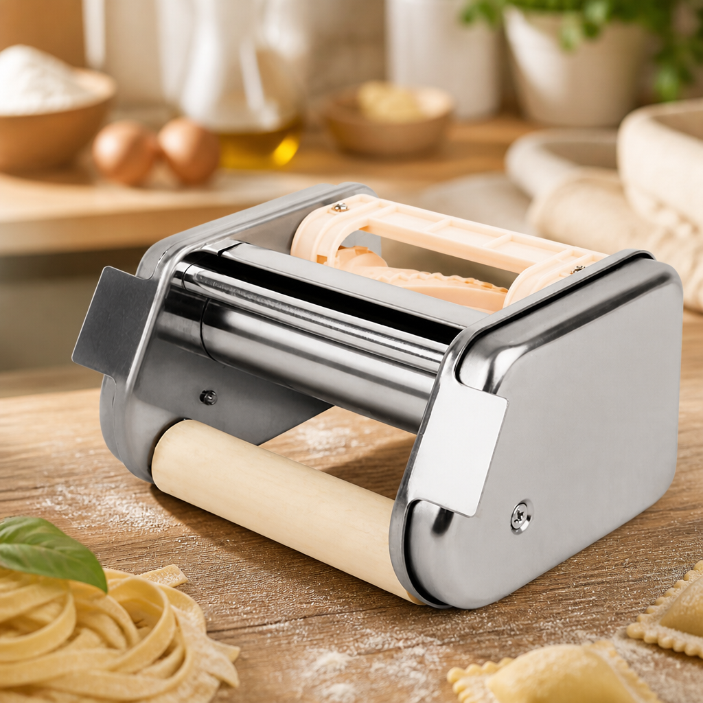 Commercial Pasta Machine And Ravioli Cutter Combo 150mm Width