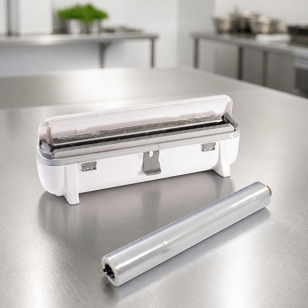 Commercial Cling Film Dispenser with 3 x 300m Rolls