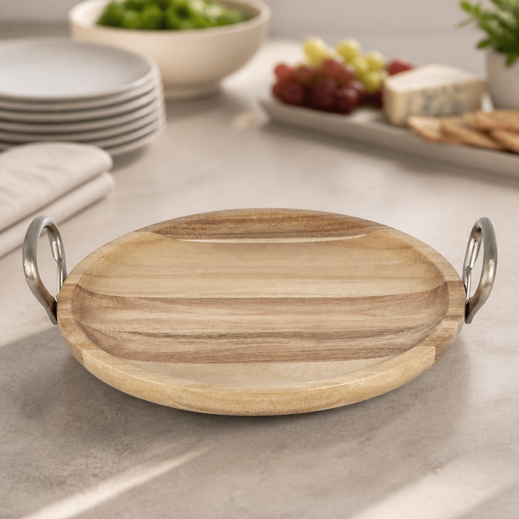 Commercial Wooden Tray Acacia Wood 345x305x80mm
