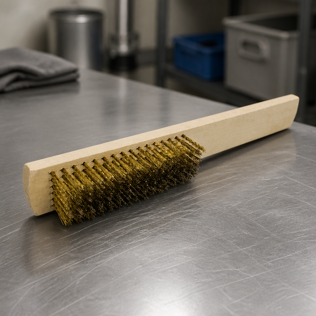 Commercial Wire Brush with Durable Wooden Handle 240mm