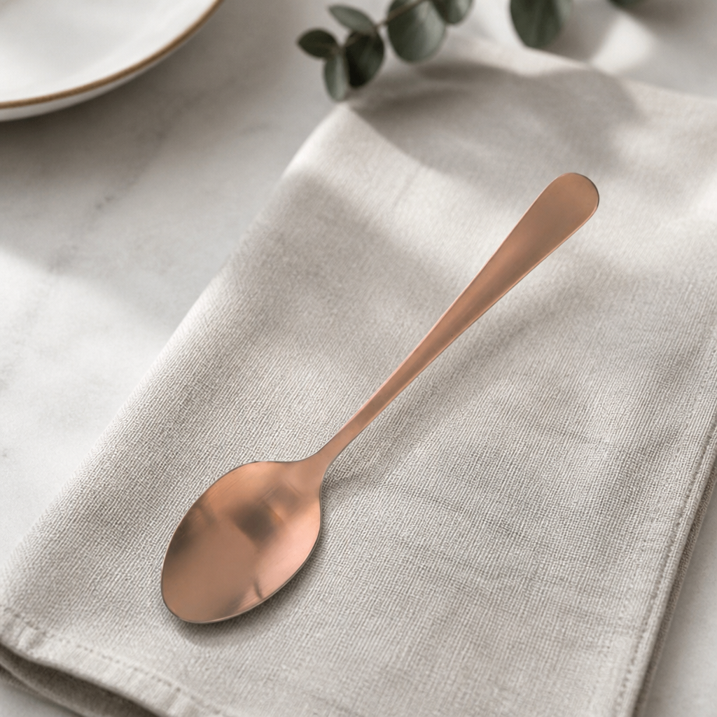 Commercial Medium Teaspoon Set Copper 12 Pack Stainless Steel