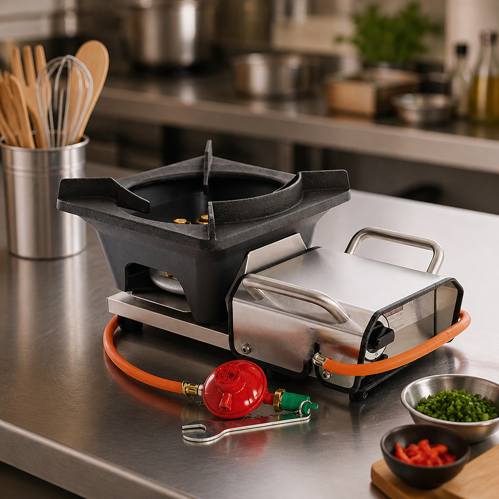 Commercial Tabletop Gas Wok Burner 340mm Cooking Area
