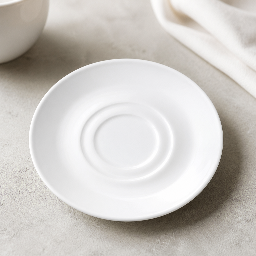 Commercial Low Cup Saucers 145mm - 36 Pack Durable Ceramic