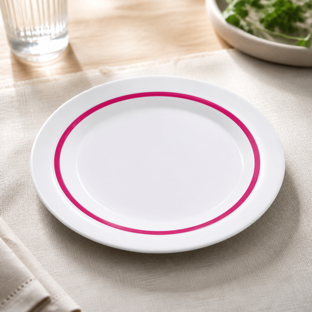 Commercial Red Plates 230mm Deep Well 12 Pack