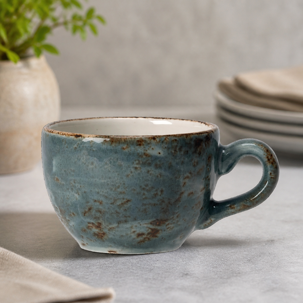 455ml Commercial Stacking Cups - 12 Pack Rustic Design