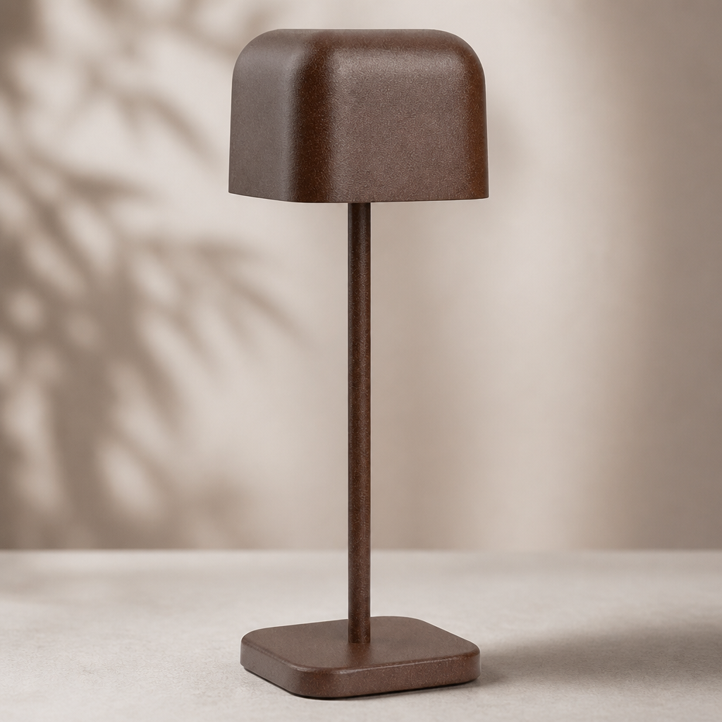 Table Lamp Squared Dome Chestnut 200mm