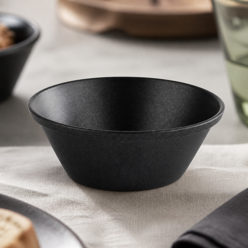 Dip Bowls Grey/Black 40ml (6 Pack)