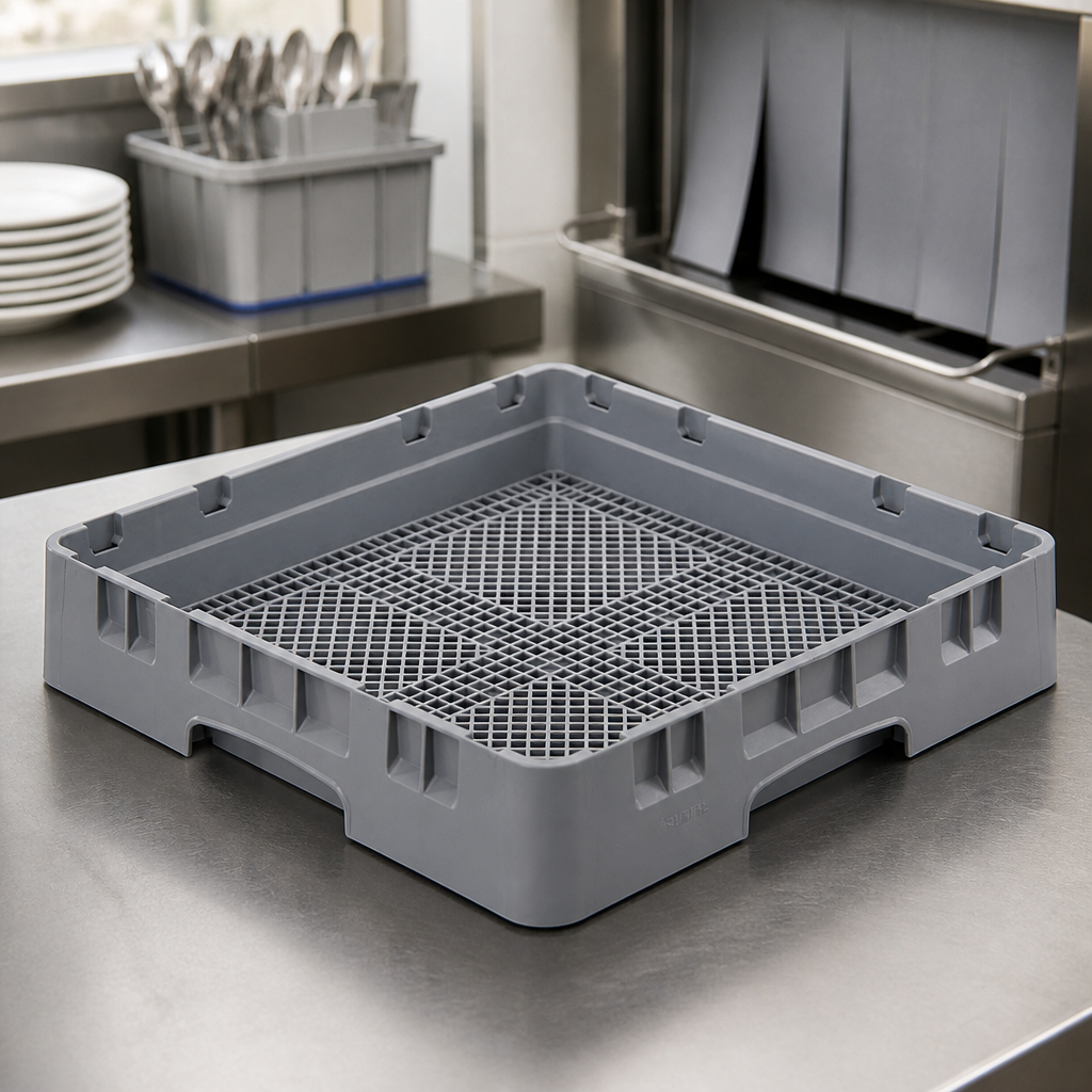 Commercial Flatware Rack 67mm Height for Warewashing 500x500mm
