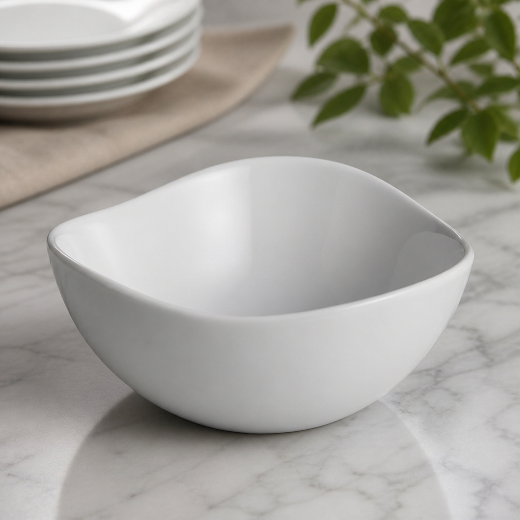 Commercial 105mm Wavy Salad Bowls - 12 Pack Porcelain