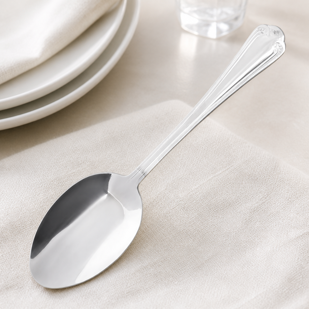 Commercial Stainless Steel Service Spoons 12 Pack 196mm
