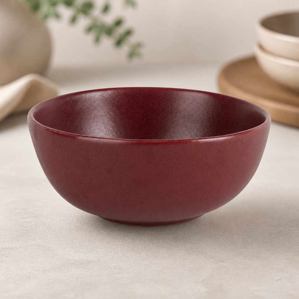 Deep Soup Bowls Red 155mm Stoneware 6 Pack