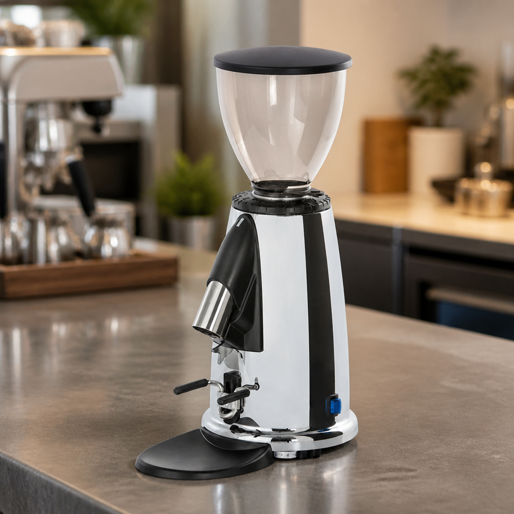 Commercial Coffee Grinder 250g Capacity On Demand Chrome Finish