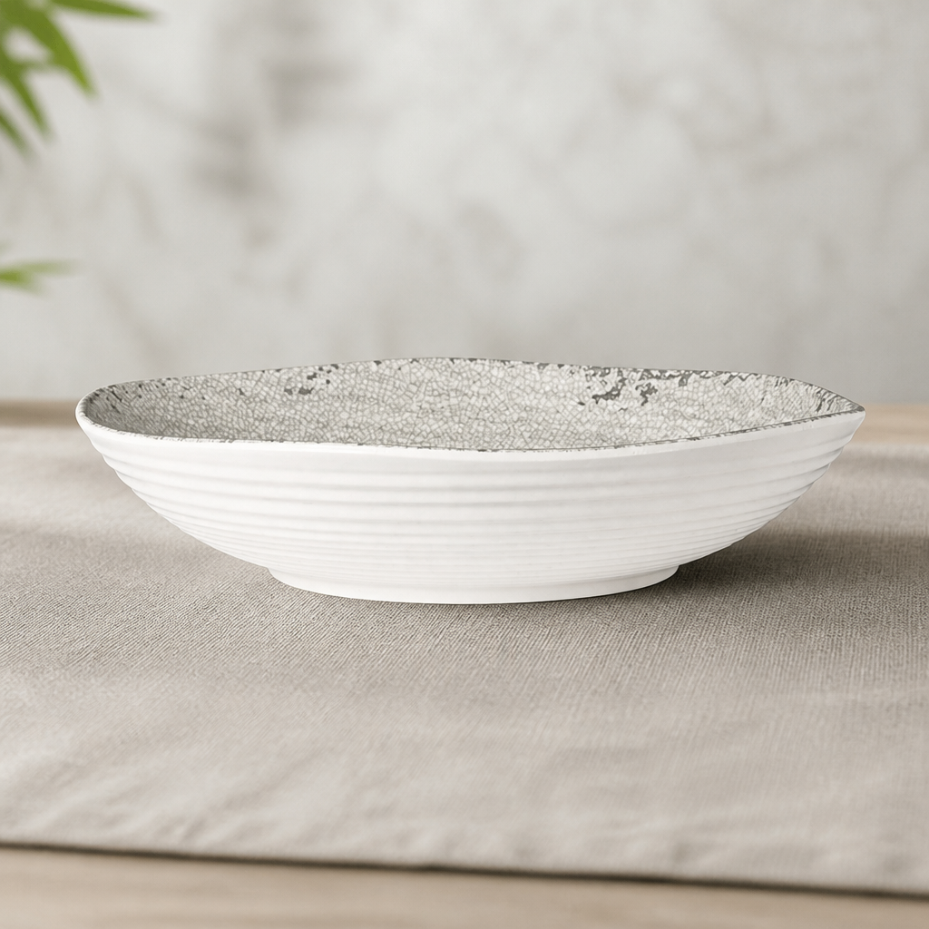 Commercial Large Shallow Round Melamine Bowls 359mm - 4 Pack