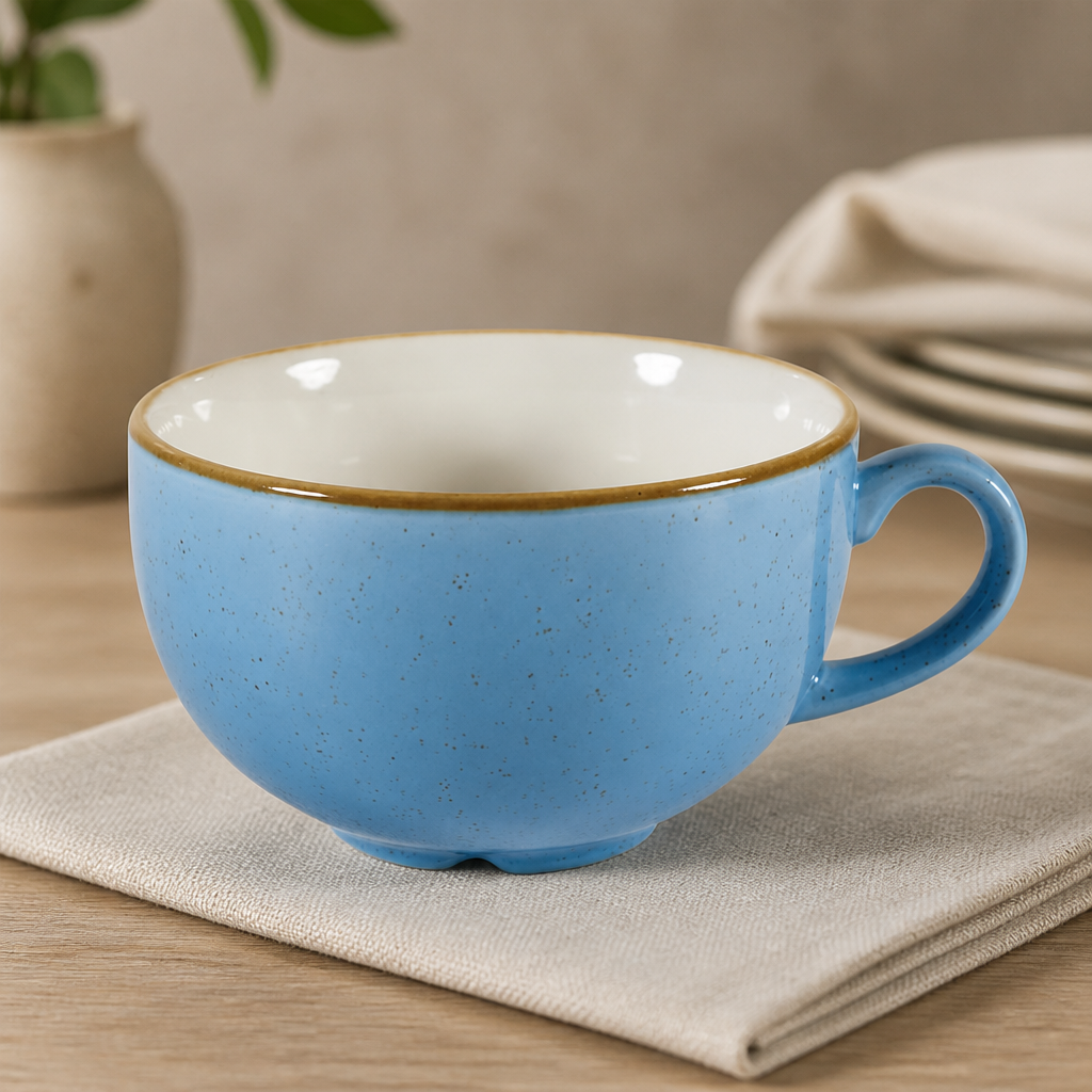 Commercial Cappuccino Cups 340ml Cornflower Blue 12 Pack
