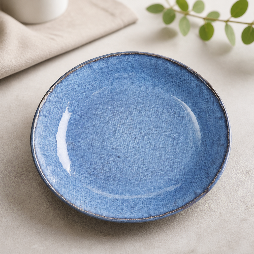 Commercial Porcelain Salad Bowls 220mm Denim Blue 6 Pack