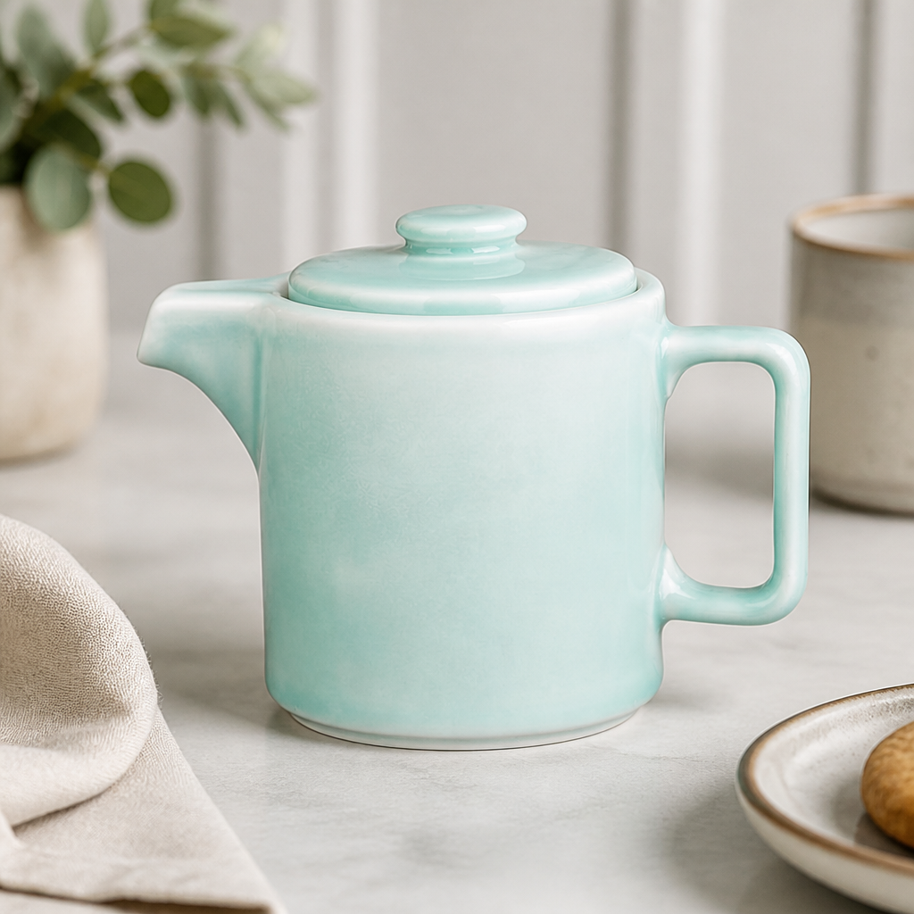 Commercial Porcelain Teapots 450ml with Stainless Steel Infuser