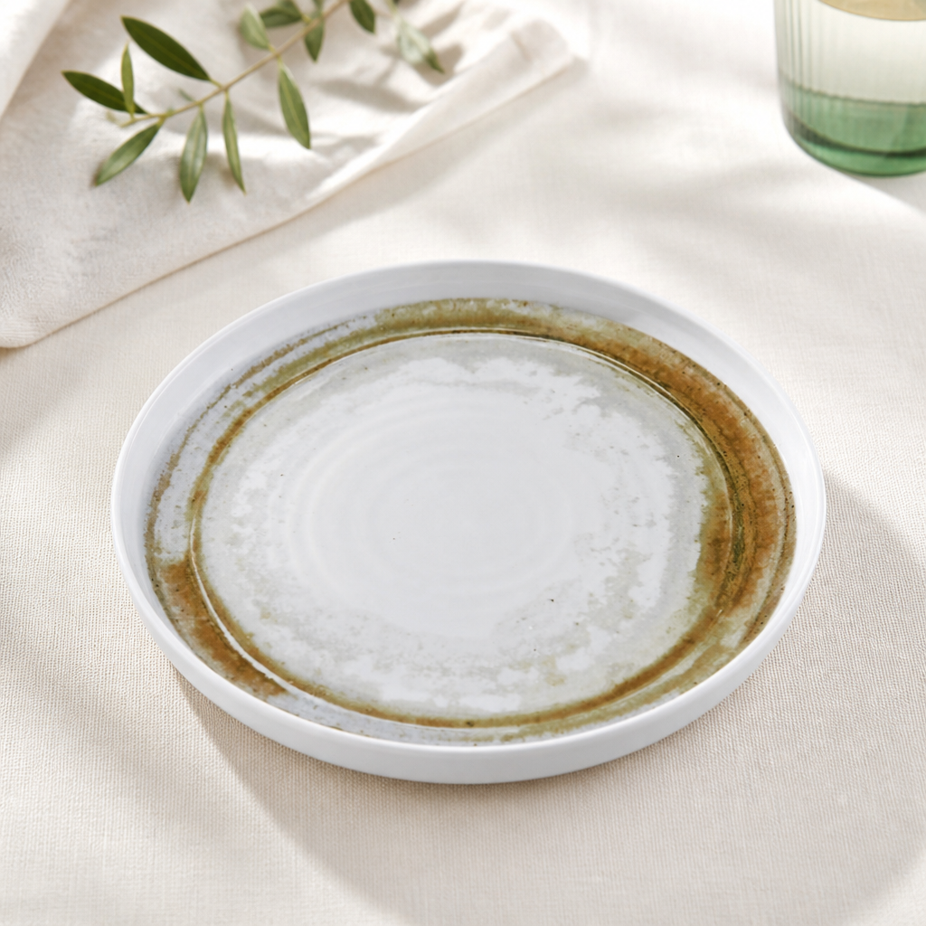 Commercial Walled Plates Set 260mm Durable Vitrified Ceramic