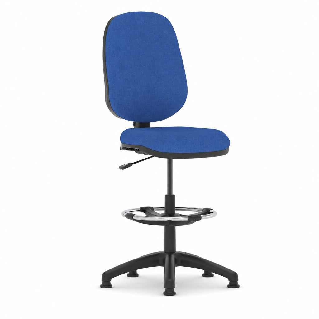 Ergonomic High-Rise Fabric Operator Chair With Footrest
