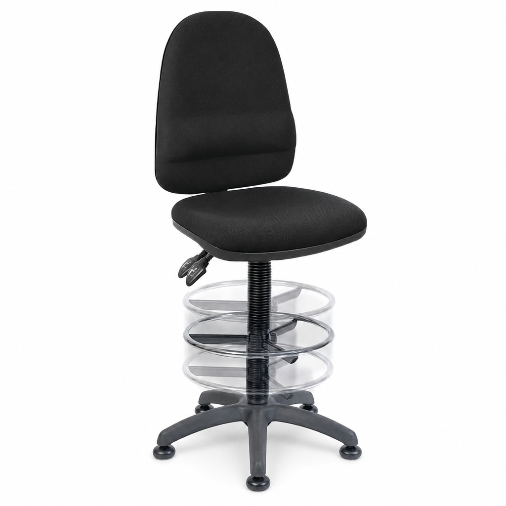 Ergonomic Operator Office Chair with Glides and Footring
