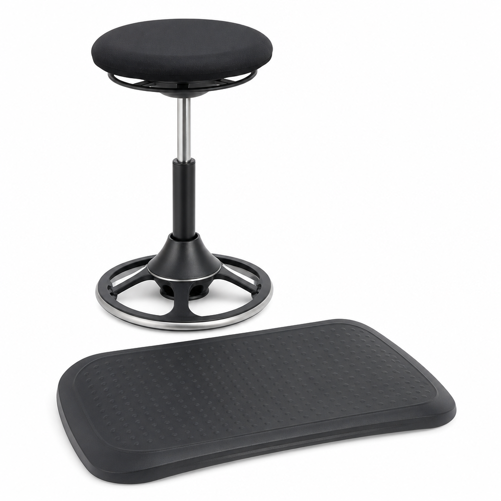 Ergonomic Stool and Anti-Fatigue Mat Set