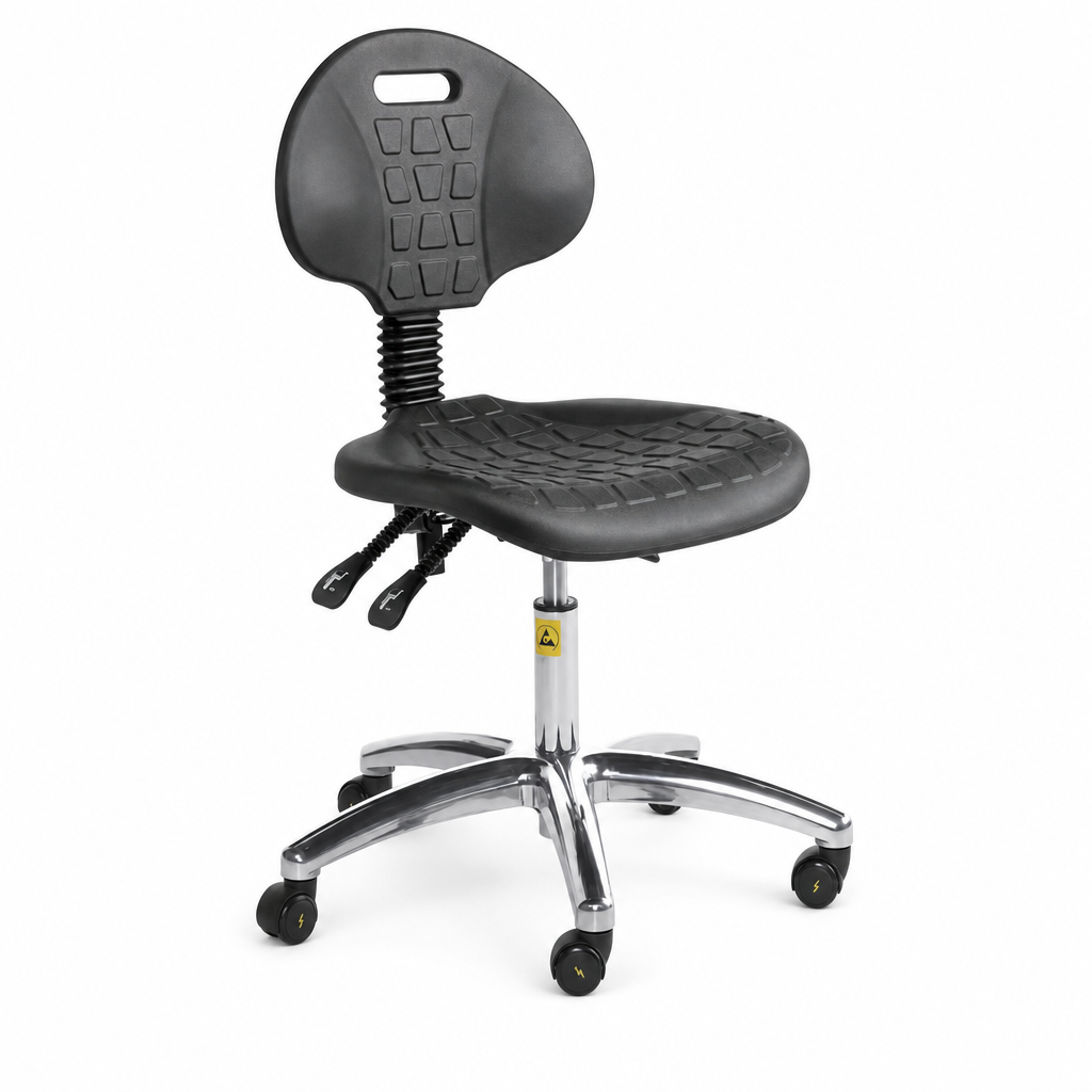 ESD Polyurethane Industrial Workshop Chair with Rollers