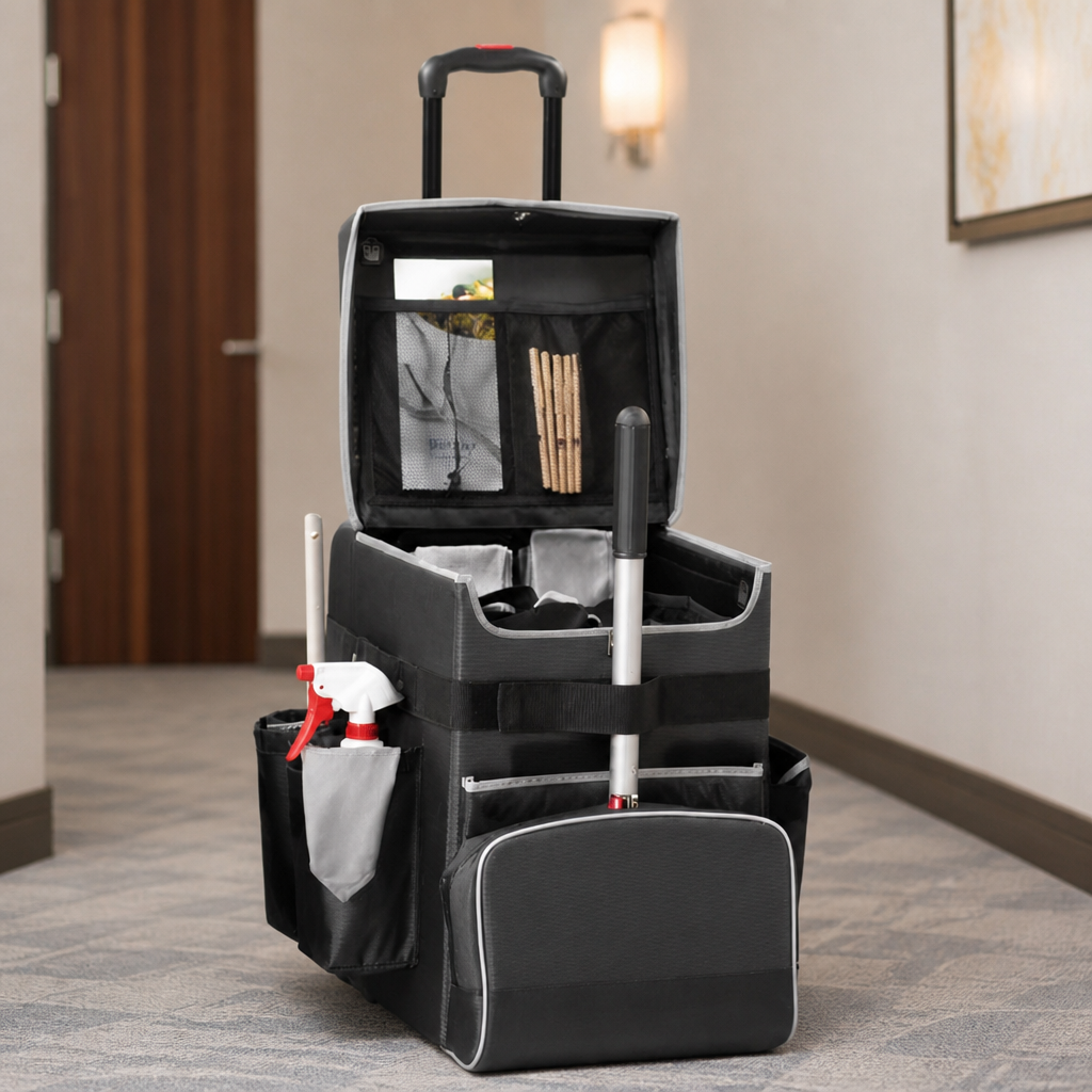 Medium Commercial Housekeeping Quick Cart for Easy Transport