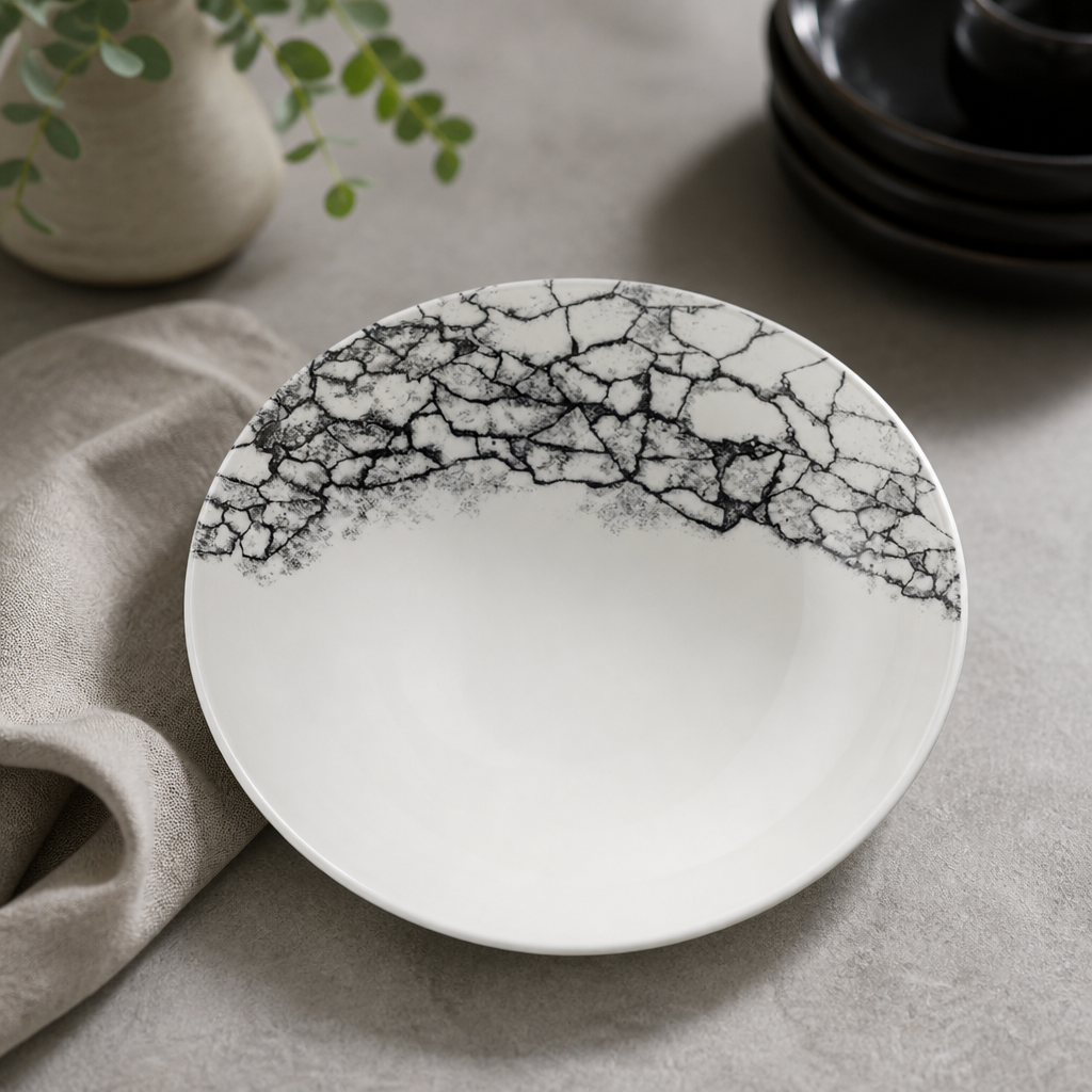 Commercial Kintsugi Coupe Bowls 248mm Black 12 Pack
