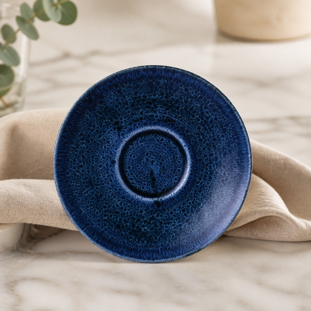 Commercial Ultramarine Saucers 6.25" - 12 Pack Super Vitrified
