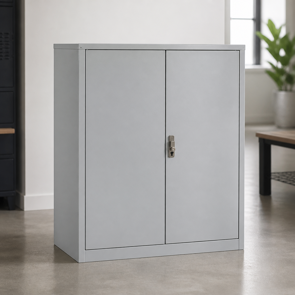Commercial Lockable Cupboard 1 Shelf 1000mm High Grey
