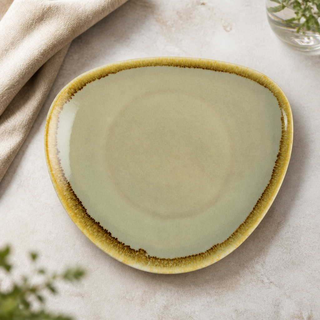 Commercial Triangular Side Plates 165mm Moss 6 Pack