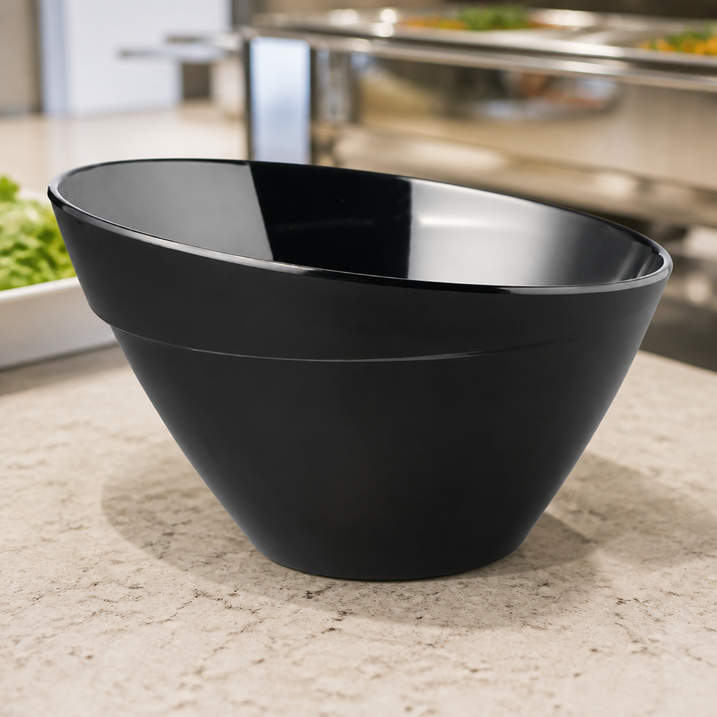 Commercial Melamine Bowl 2.5Ltr Black 245mm Diameter