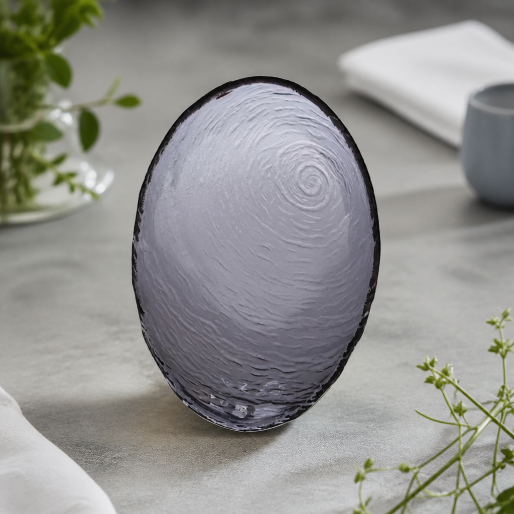Commercial Smoked Glass Oval Bowls 300mm - 6 Pack