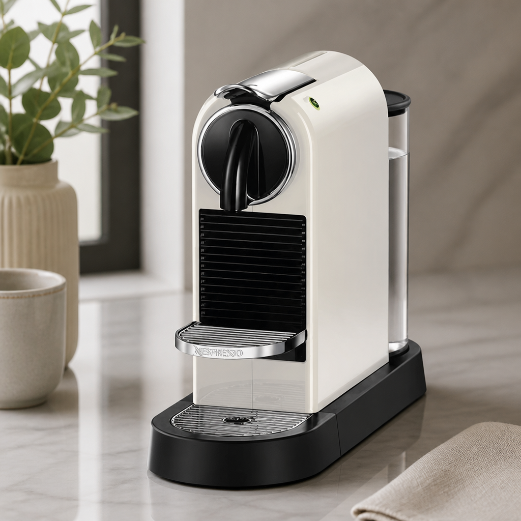 1.1L White Commercial Pod Coffee Machine with Flow Stop Feature
