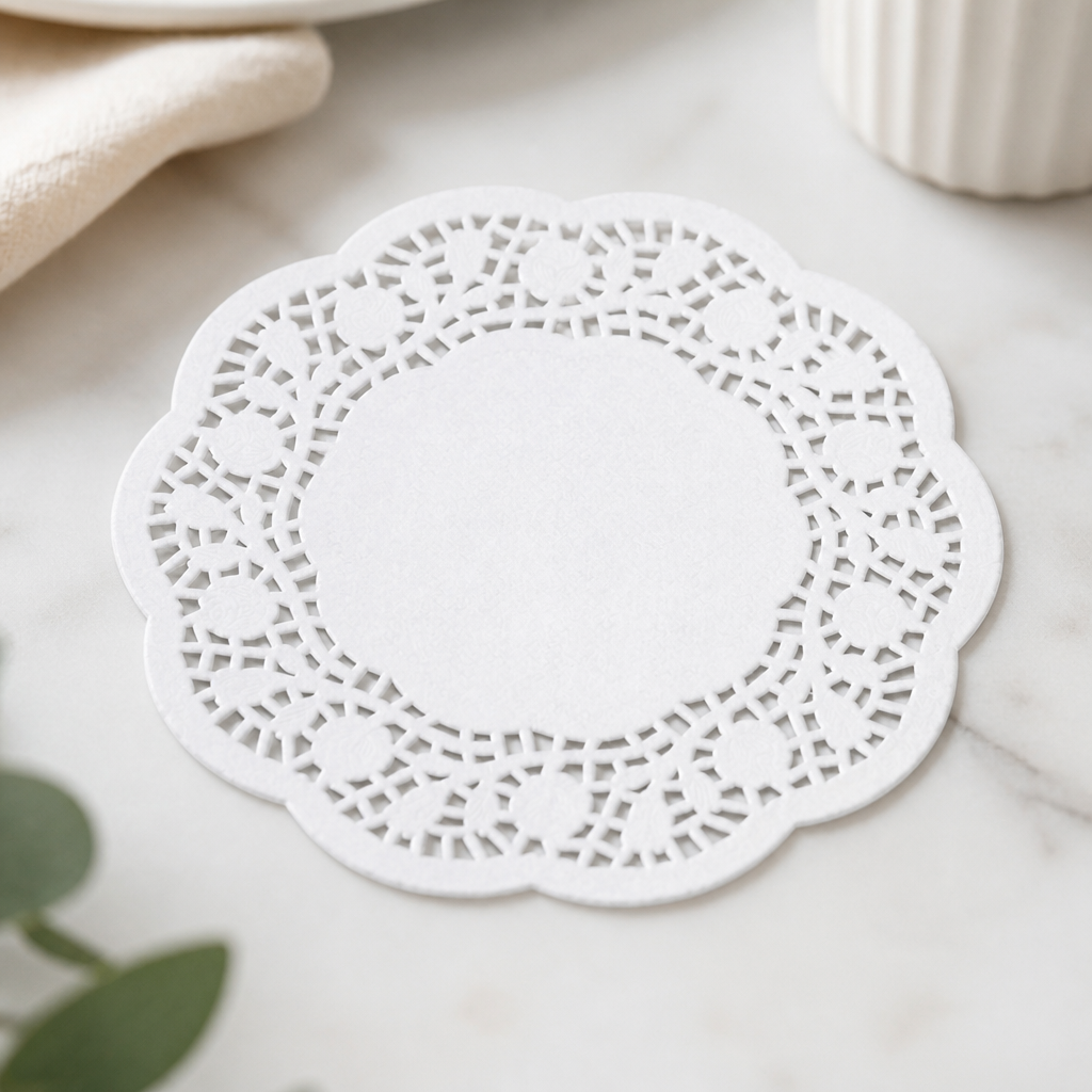 240mm Round Paper Doilies 250 Pack for Catering Presentation